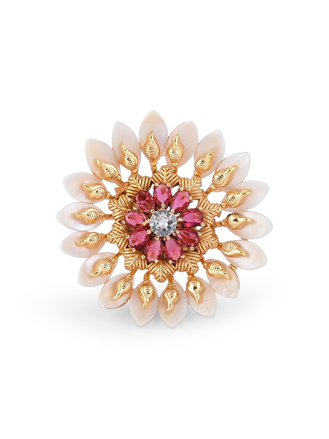 Zaveri Pearls Gold Plated Stone Studded Adjustable Finger Rings