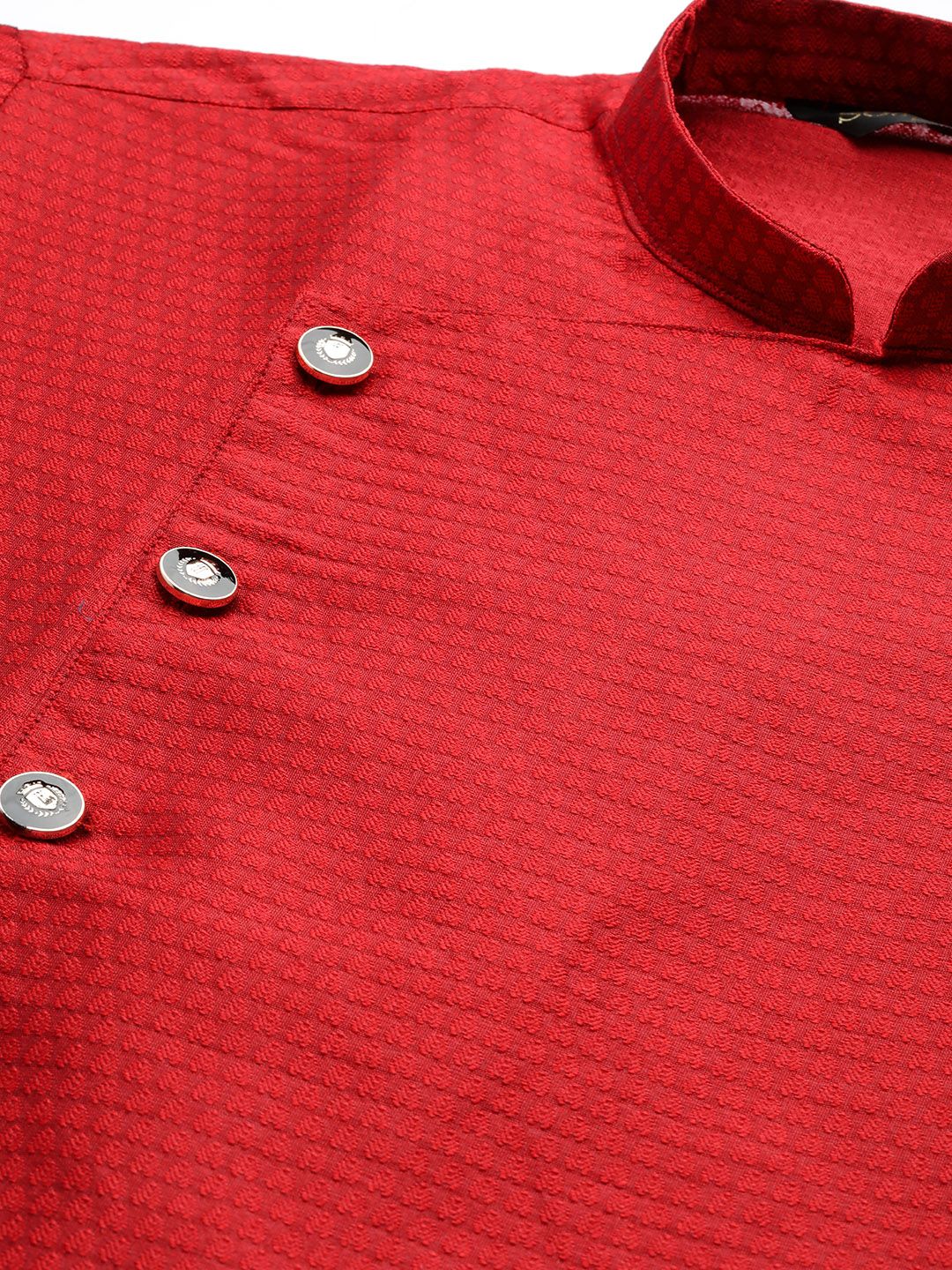 SOJANYA Lelaki Red Woven Design Straight Kurta