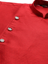 SOJANYA Lelaki Red Woven Design Straight Kurta