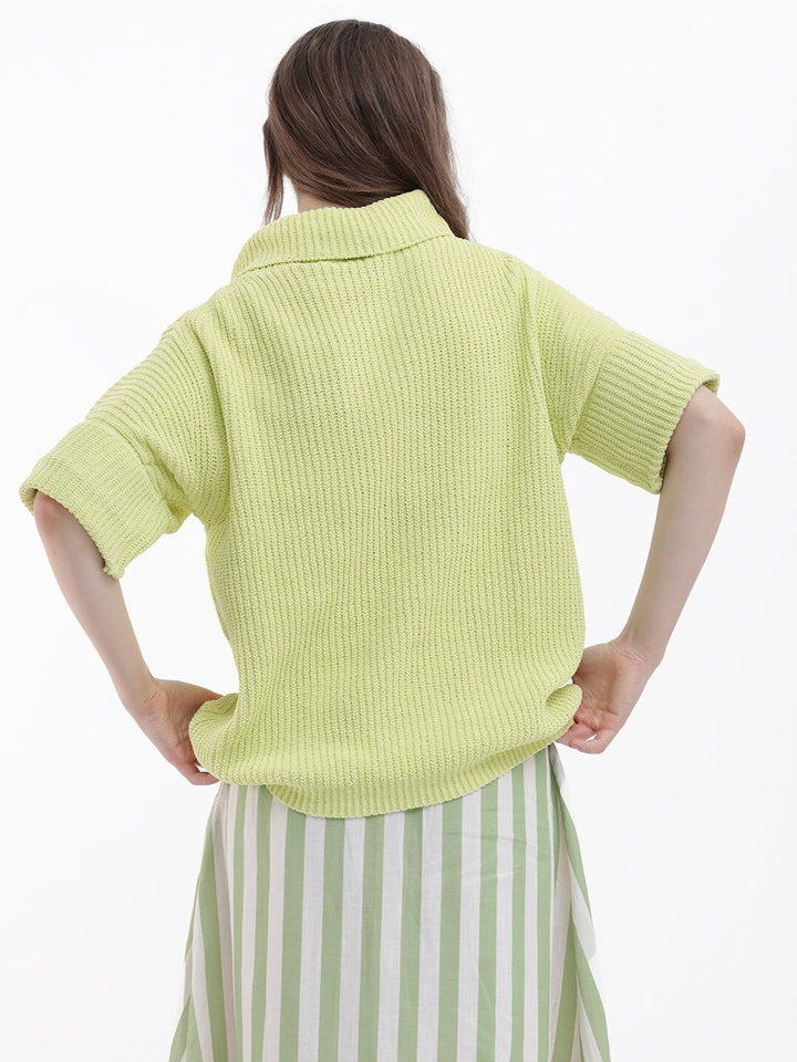 RAREISM Cable Knit Self Design Cowl Neck Ribbed Pullover