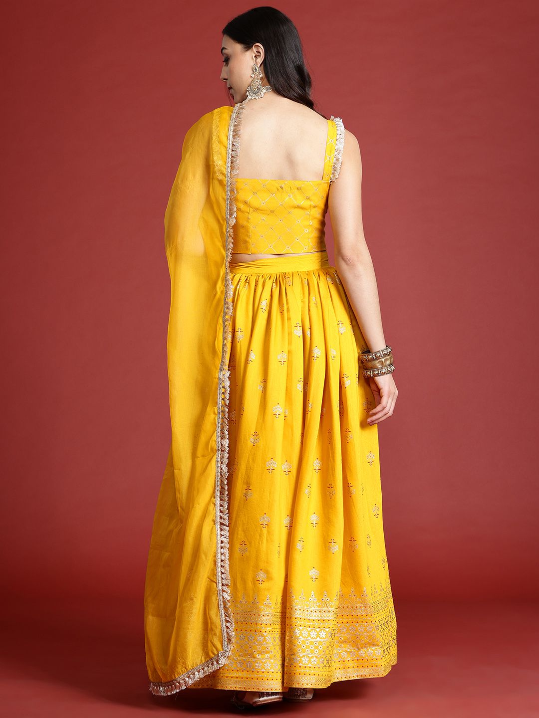 Anouk Foil Print Ready to Wear Lehenga Choli with Dupatta