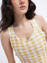 DressBerry Smocked Checked Styled Back Jumpsuit