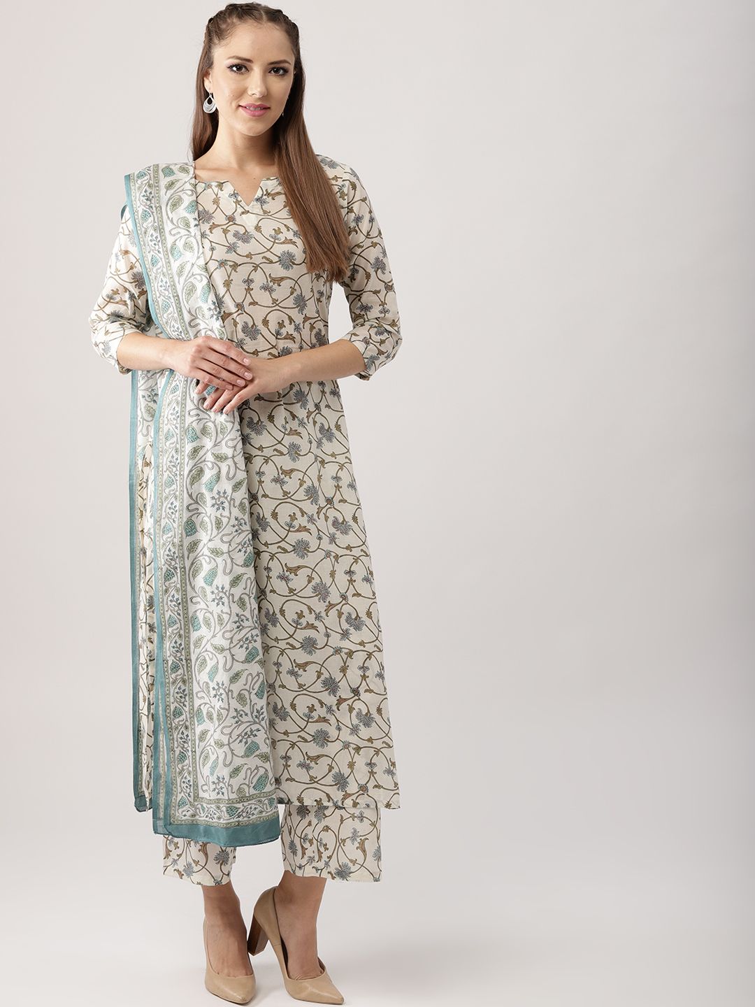 Libas Floral Vine Pure Cotton Kurta Set