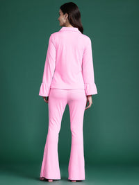 DressBerry Ribbed Shirt with Slit-Detail Trousers Co-Ords