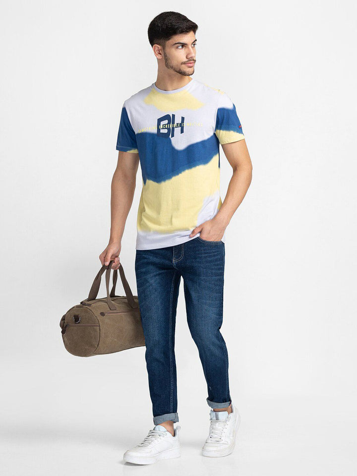 Being Human Abstract Printed Round Neck T-shirt