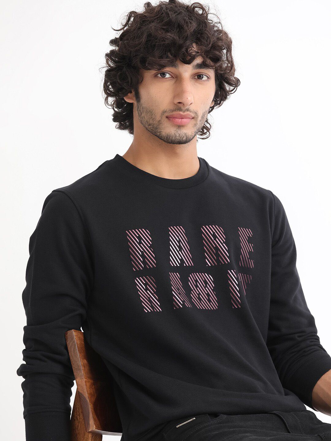 RARE RABBIT Men Marcia Typography Printed Sweatshirt