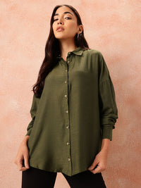 all about you Drop-Shoulder Sleeves Regular Fit Casual Shirt