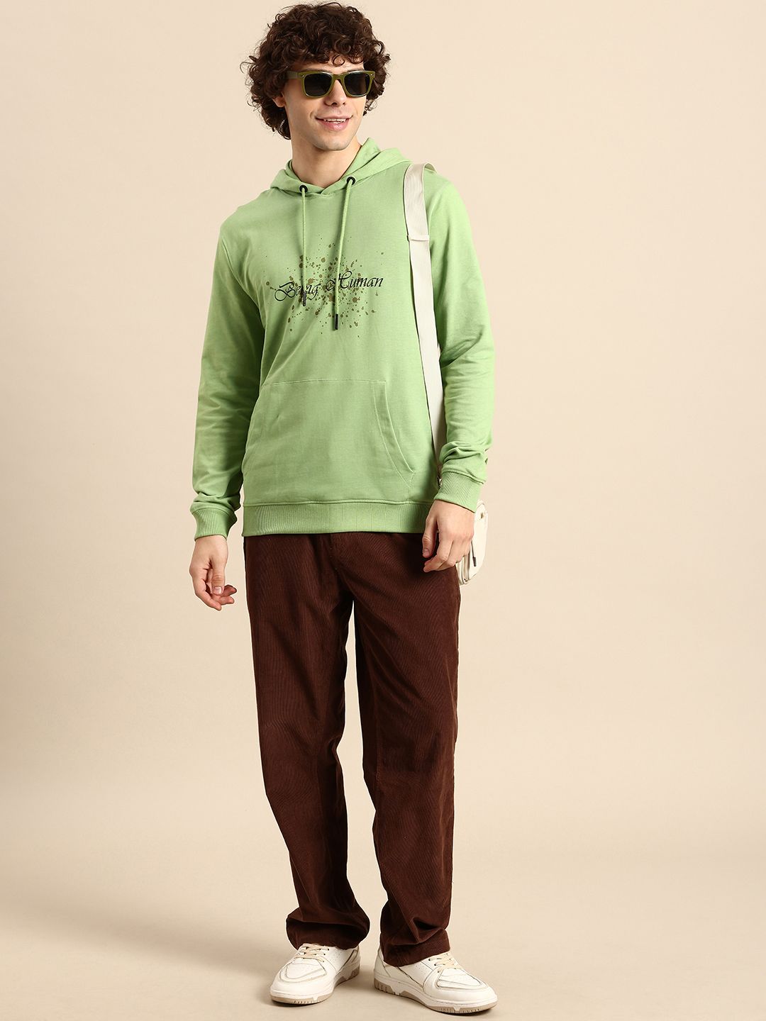 Being Human Brand Logo Printed Hooded Pure Cotton Sweatshirt