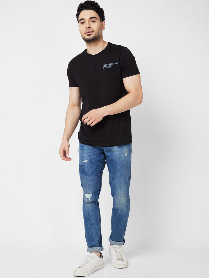 SPYKAR Men Cotton Skinny Fit Low-Rise Mildly Distressed Light Fade Jeans