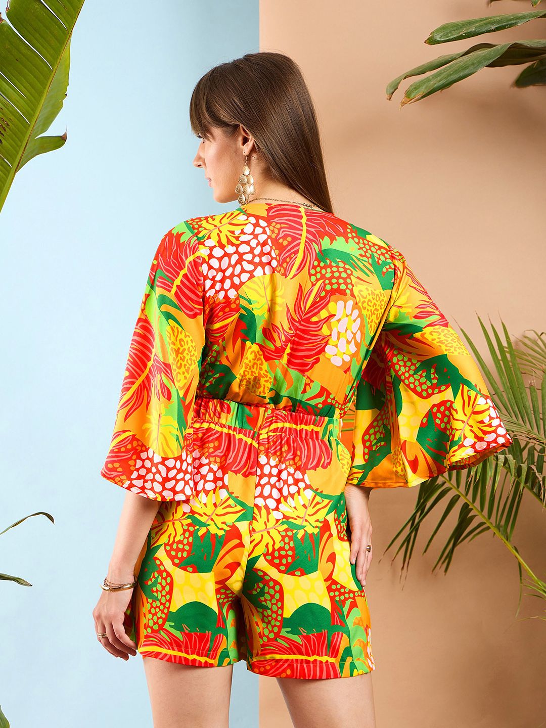 SASSAFRAS Floral Printed V-Neck Playsuit