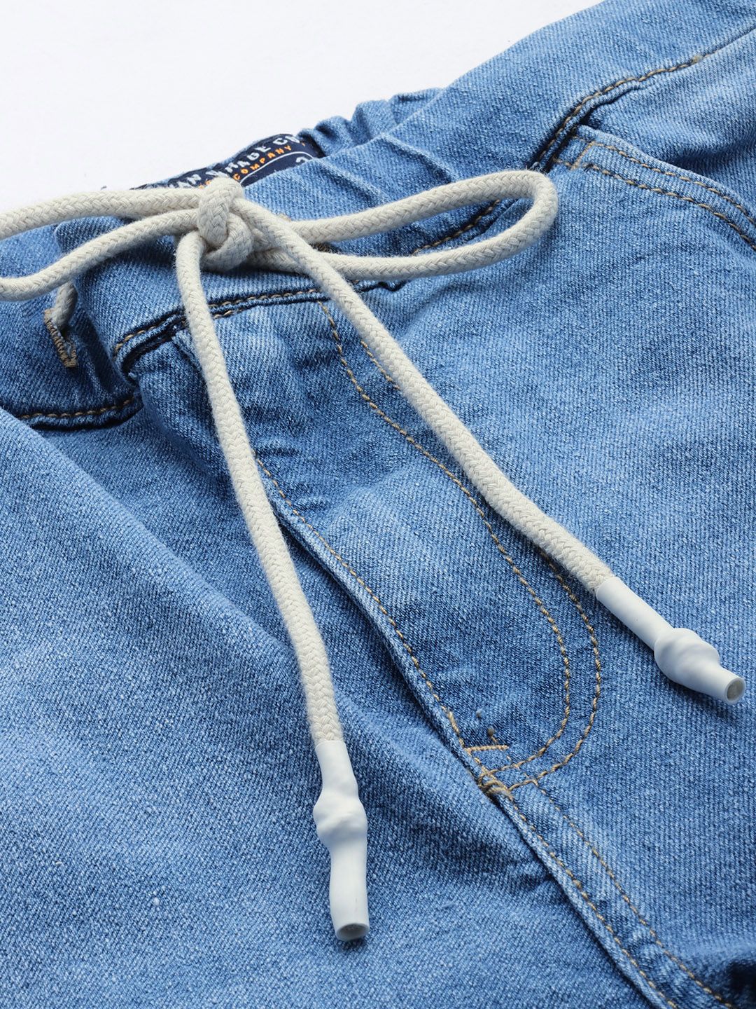 The Indian Garage Co Men Solid Slim Fit Denim Joggers
