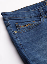 The Indian Garage Co Men Relaxed Fit Low Distress Light Fade Stretchable Jeans
