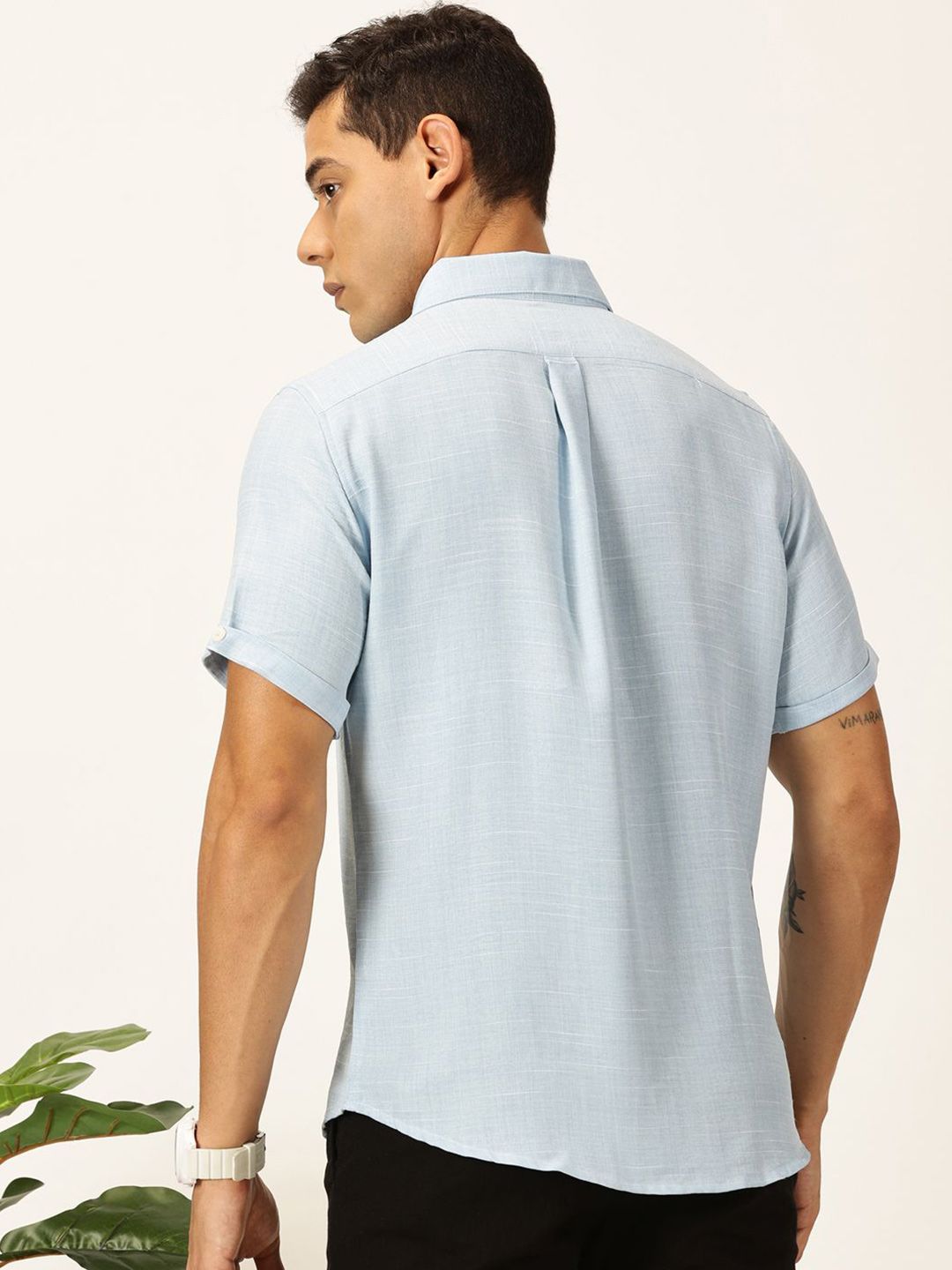 Thomas Scott Men Premium Slim Fit Textured Casual Shirt