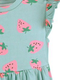 HELLCAT Girls Pack of 2 Printed Flutter Sleeves Cotton Fit and Flare Dresses
