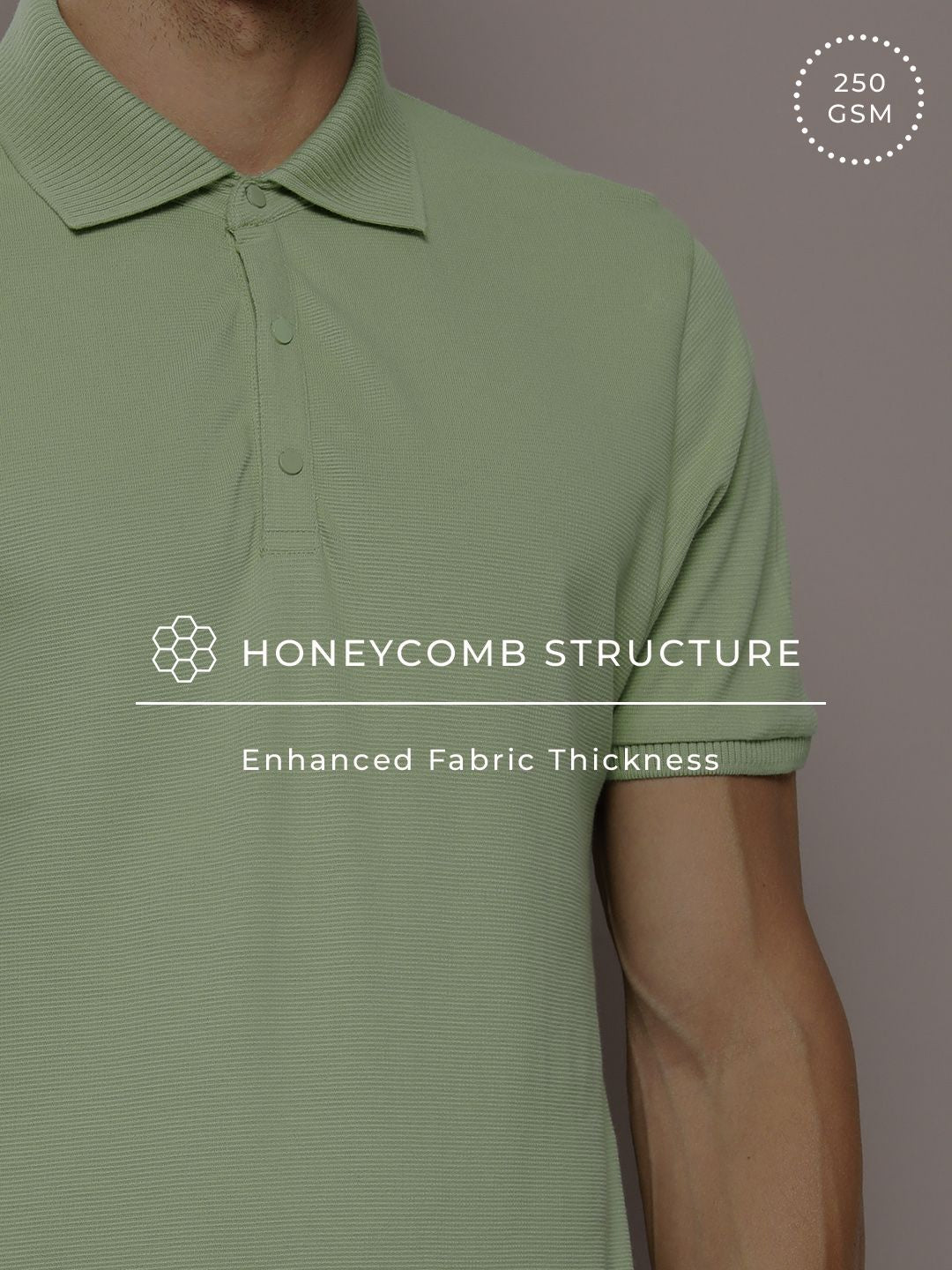 DILLINGER Men Polo Collar Honeycomb Structure T-shirt