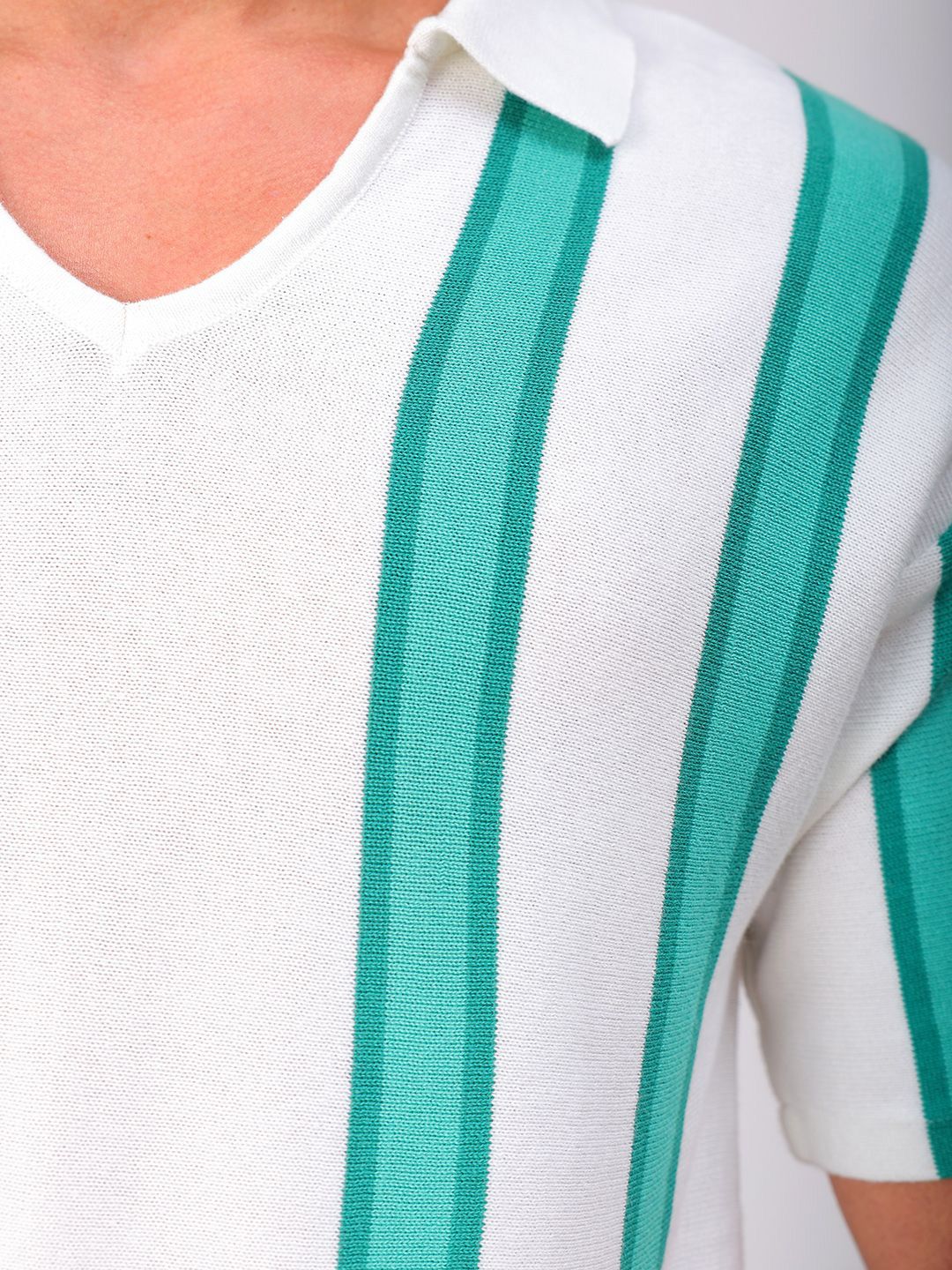 The Indian Garage Co Men Relaxed Fit Striped Flat Knit Polo Resortwear Shirt