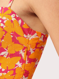 DressBerry Dynamic Feminine Floral Print Strappy Mini A-line Dress