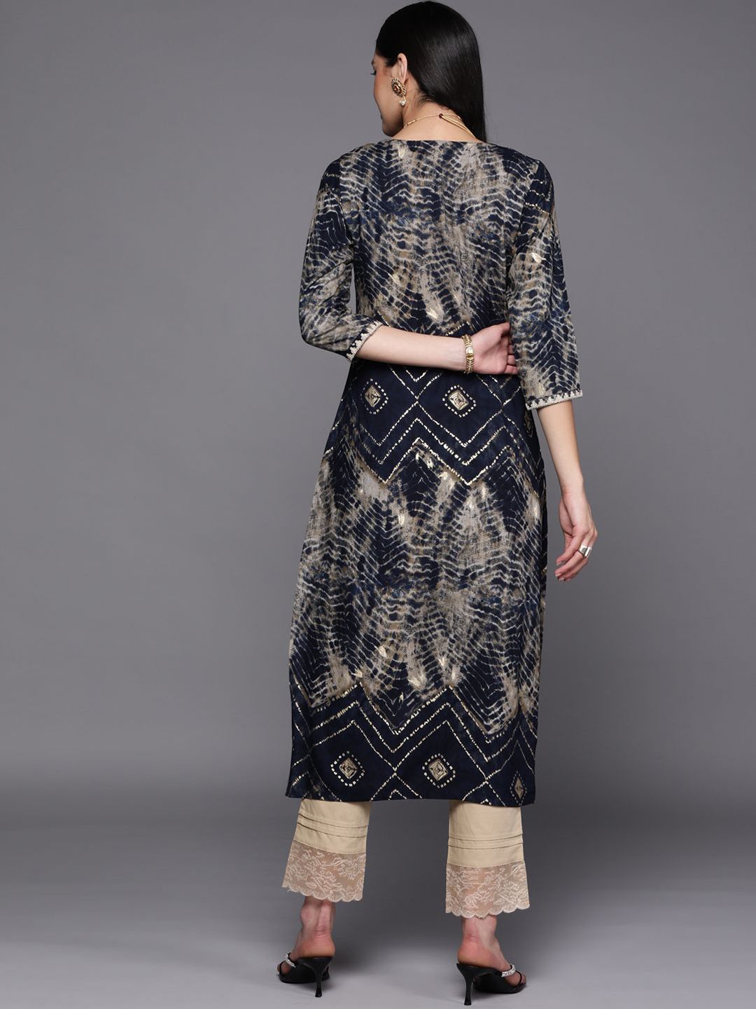 Libas Women Yoke Design Mirror Work Kurta