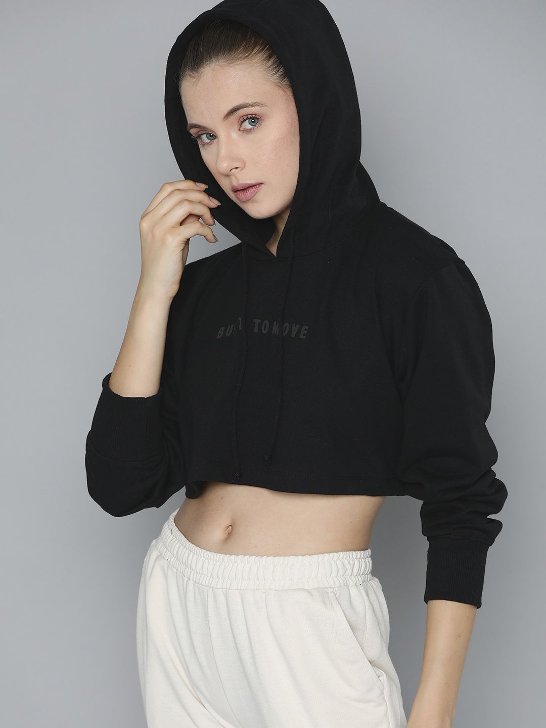 HRX by Hrithik Roshan Crop Hooded Training Sweatshirt