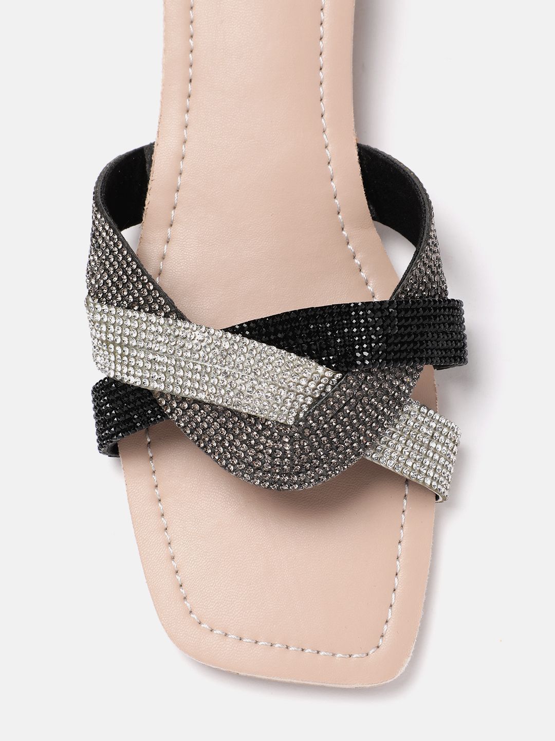 Lino Perros Women Embellished Party Open Toe Flats