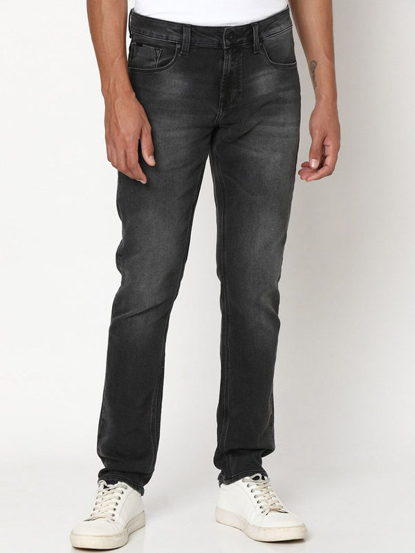 SPYKAR Men Slim Fit Low-Rise Light Fade Dark Shade Clean Look Stretchable Jeans