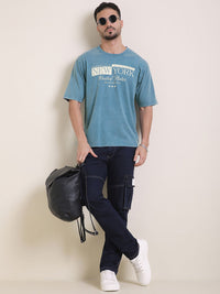 DILLINGER Men Oversized Short Sleeve Acid Washed Printed Tshirt