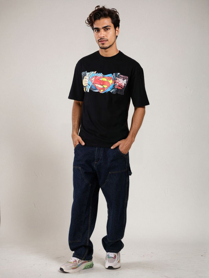 T-Shirt T-Shirt Leher Bercetak Grafik Indian Superman T-Shirt