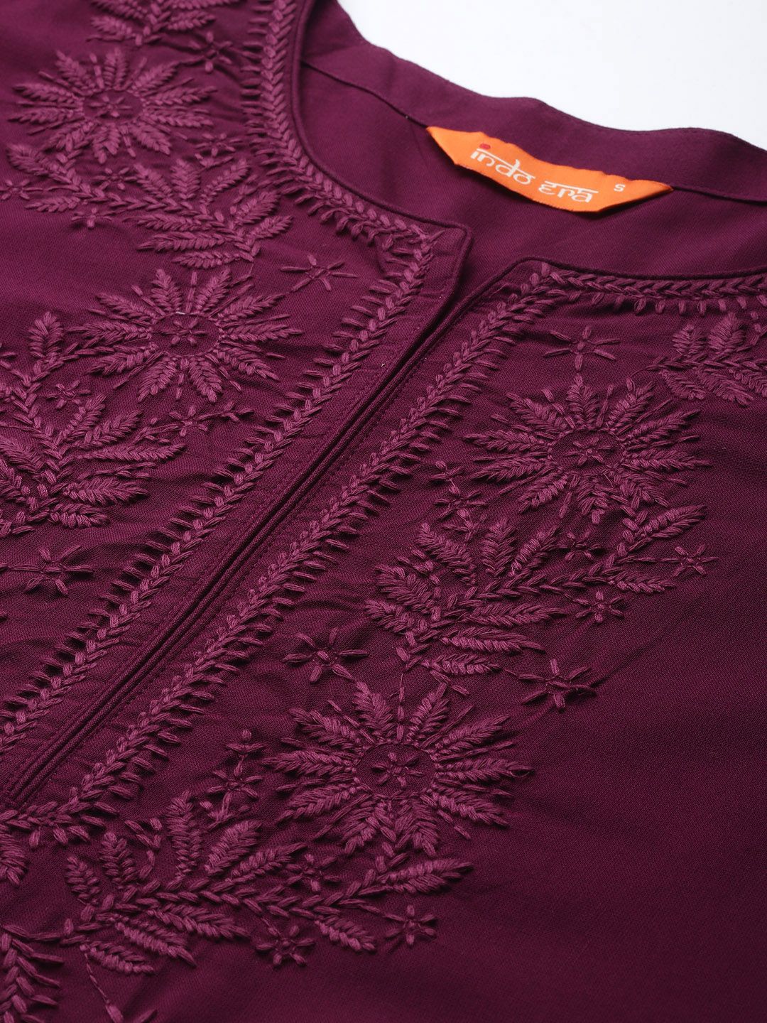 Indo Era Floral Embroidered Thread Work Kurta