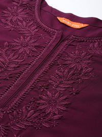 Indo Era Floral Embroidered Thread Work Kurta