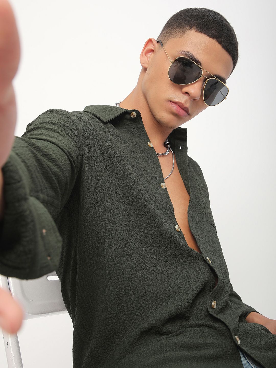 VASTRADO Men Classic Slim Fit Opaque Casual Shirt