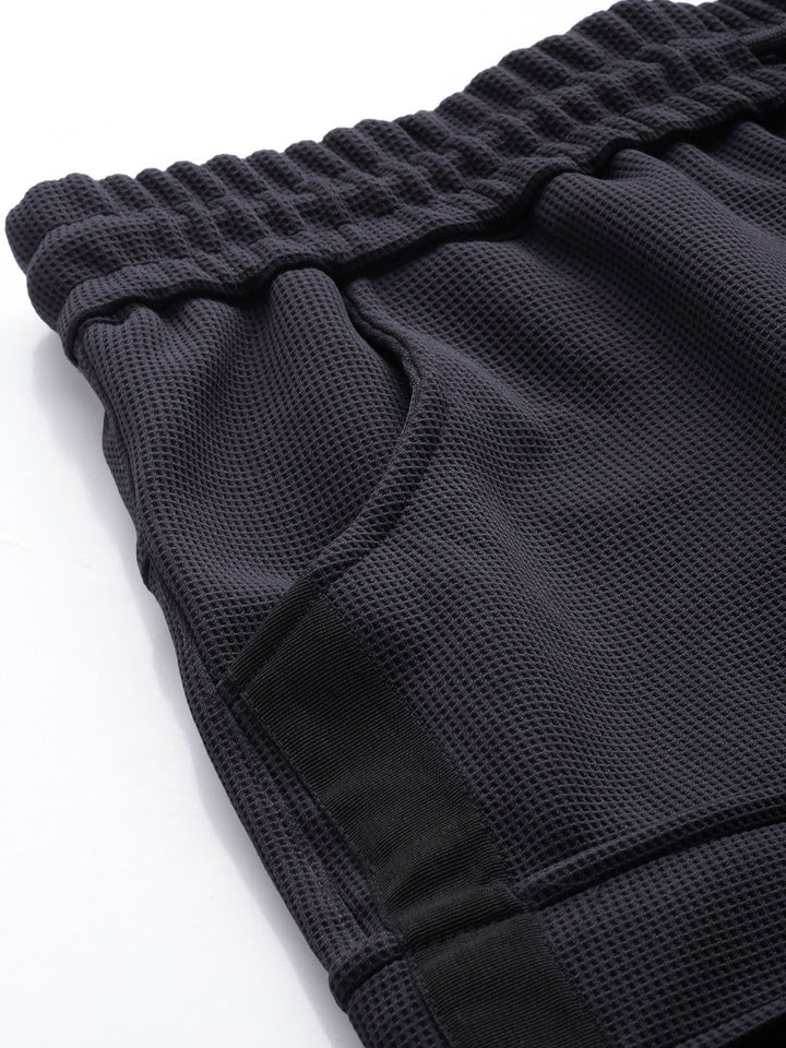 The Indian Garage Co Men Textured Relaxed Tapered Fit Joggers