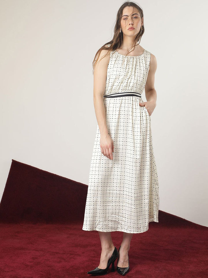 RAREISM Print A-Line Midi Dress