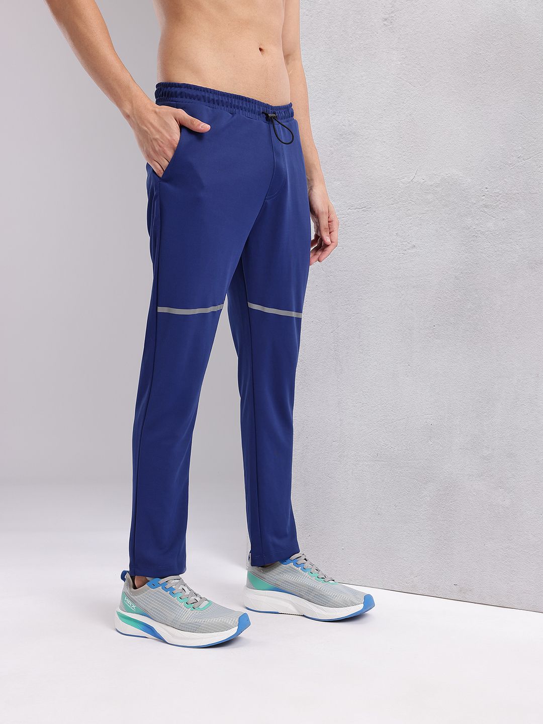 HRX by Hrithik Roshan Men Mid-Rise Rapid-Dry Running Track Pants with Reflective Elements