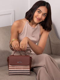 ZOUK Qutub Stripes Structured Handheld Bag