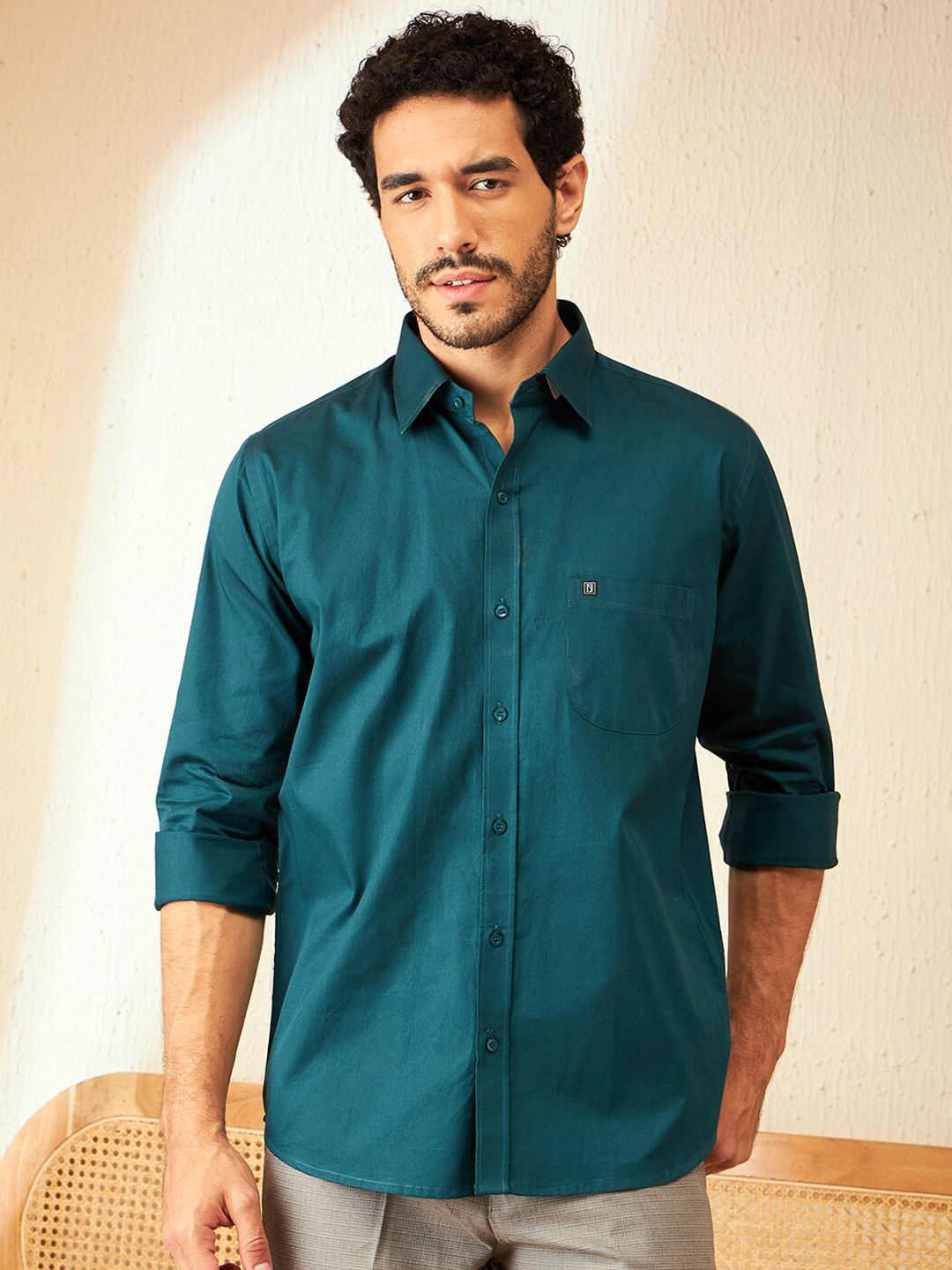 DENNISON Smart Spread Collar Cotton Formal Shirt