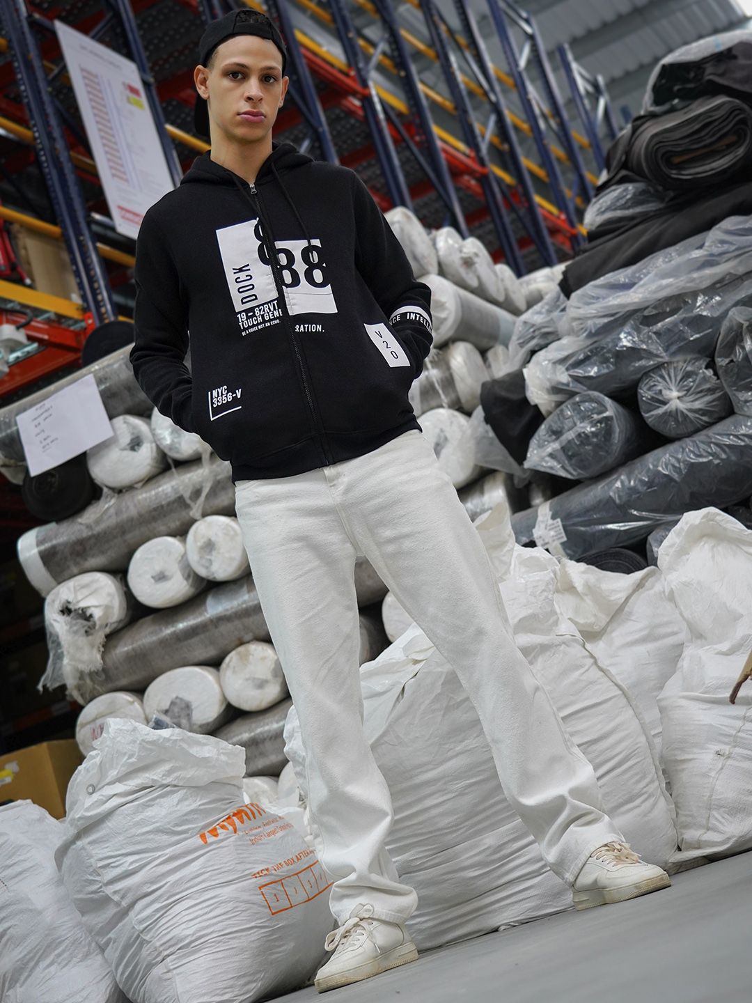 The Indian Garage Co Men Black Hooded Sweatshirt