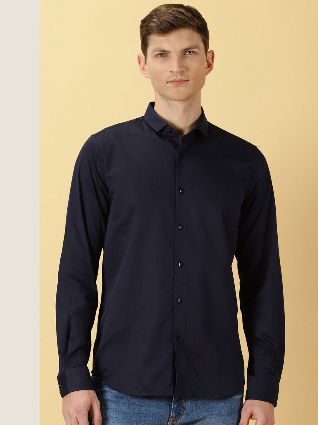 Thomas Scott Classic Slim Fit Spread Collar Casual Shirt