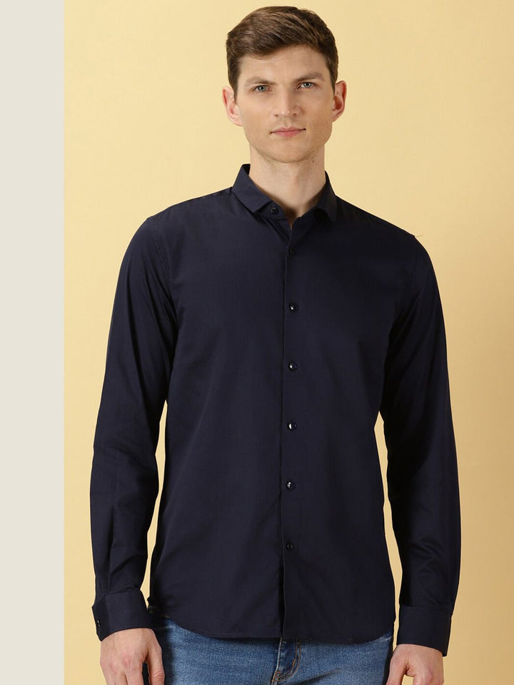 Thomas Scott Classic Slim Fit Spread Collar Casual Shirt