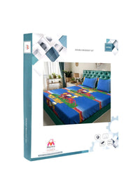 Myntra Elegant Homes Blue Cartoon Characters 400 TC King Bedsheet with 2 Pillow Covers