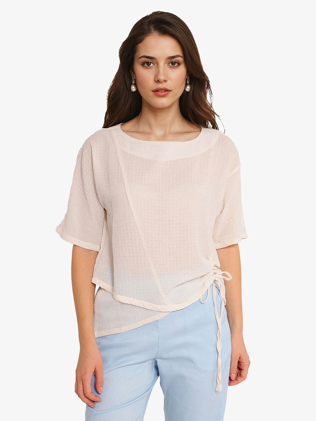 RAREISM Round Neck Cotton Top