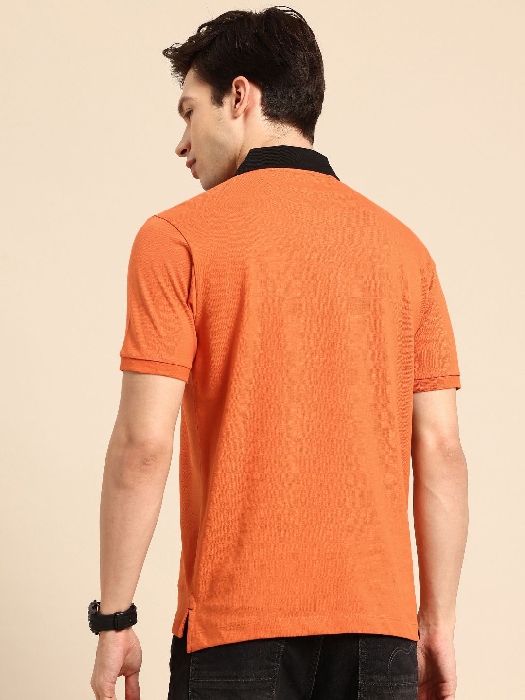Being Human Pure Cotton Striped Polo Collar T-shirt