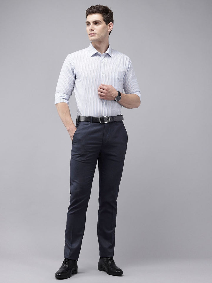 Park Avenue Men Textured Slim Fit Formal Trousers