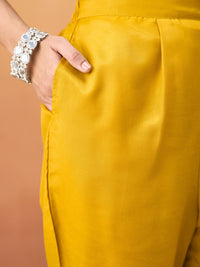 KALINI Ethnic Motifs Patch Work Straight Kurta With Trouser And Dupatta