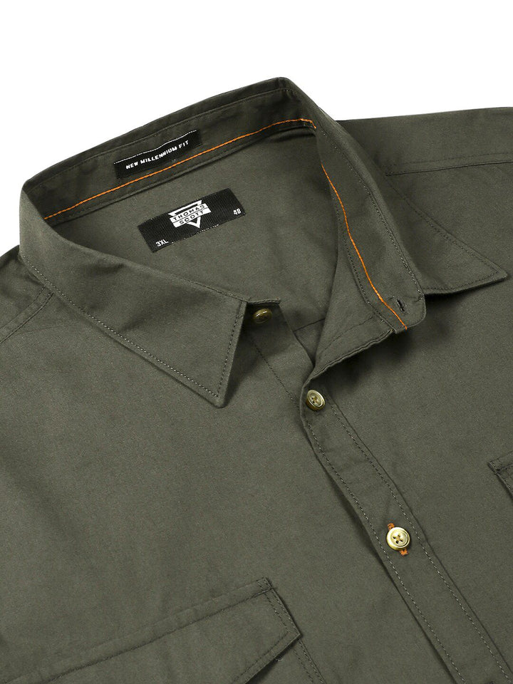 Thomas Scott Plus Size Cotton Premium Slim Fit Opaque Casual Shirt