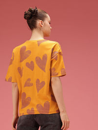 DressBerry Typography Printed Drop-Shoulder Sleeves Relaxed Fit Pure Cotton T-shirt