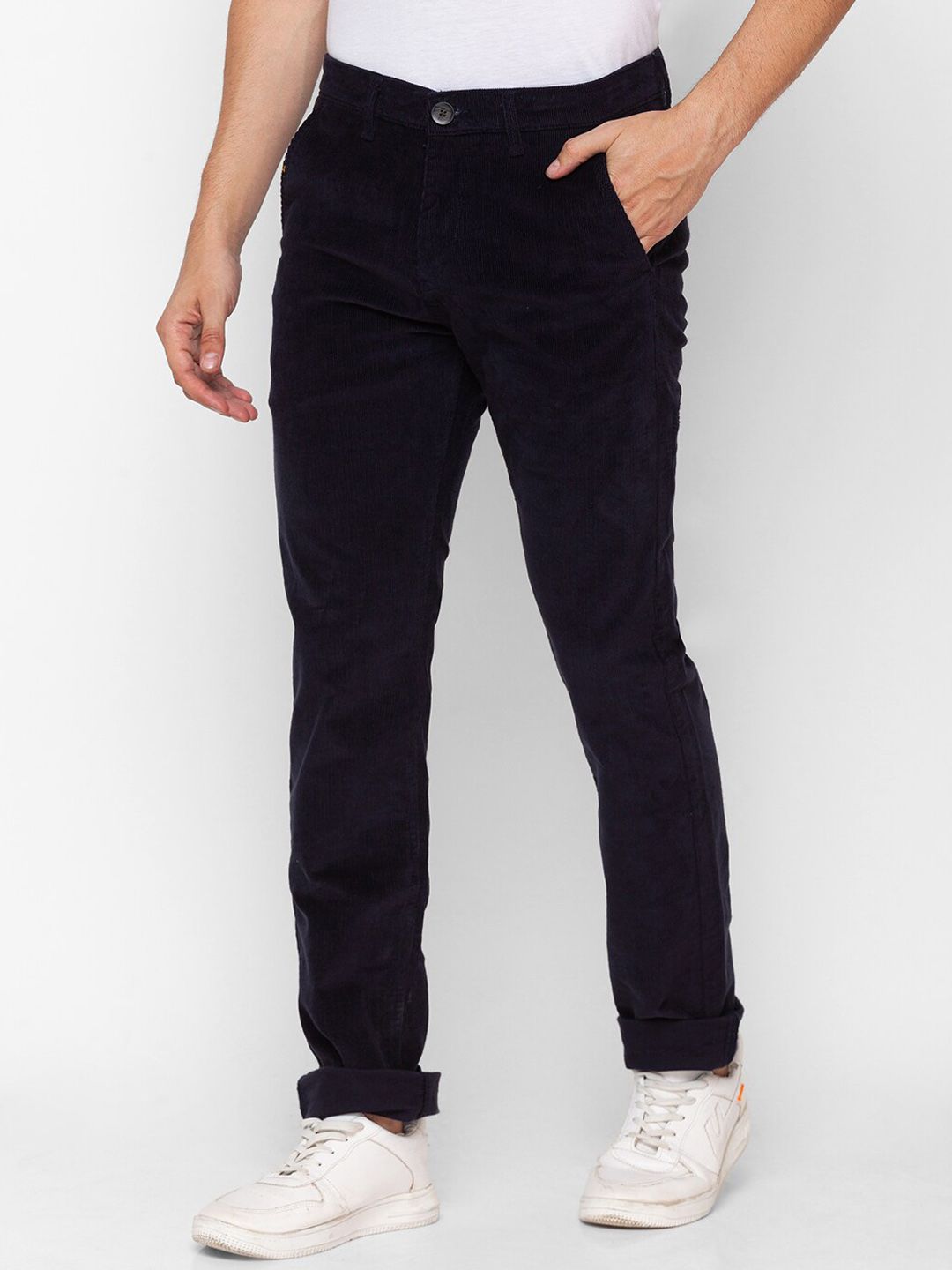 SPYKAR Men Blue Straight Fit Chinos Trousers