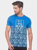 Being Human Men Blue Floral Printed Pure Cotton T-shirt