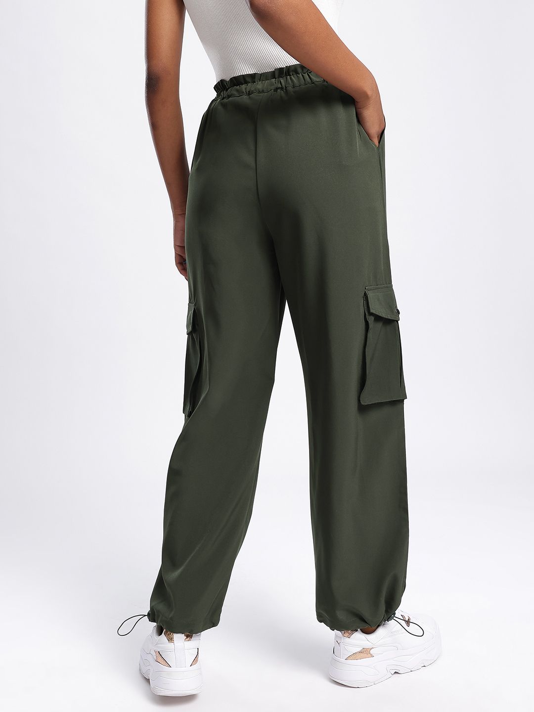 DressBerry Women Basics Couture Toggled Cargo Track Pant