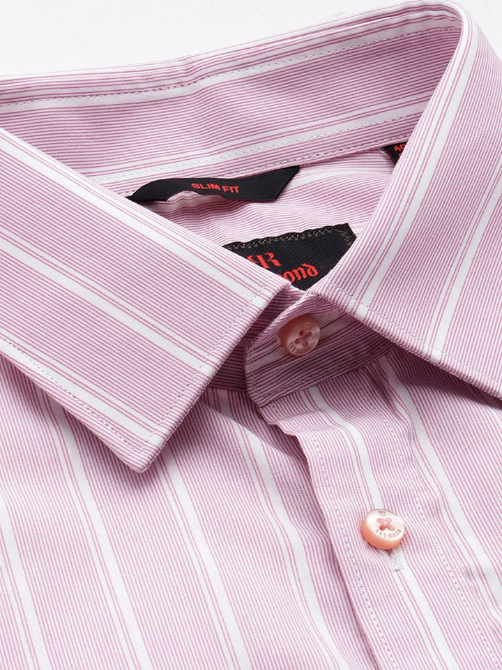 Raymond Men Pure Cotton Slim Fit Striped Formal Shirt