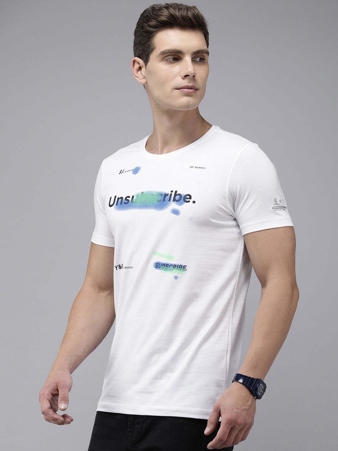 SPYKAR Graphic Printed Slim Fit T-shirt